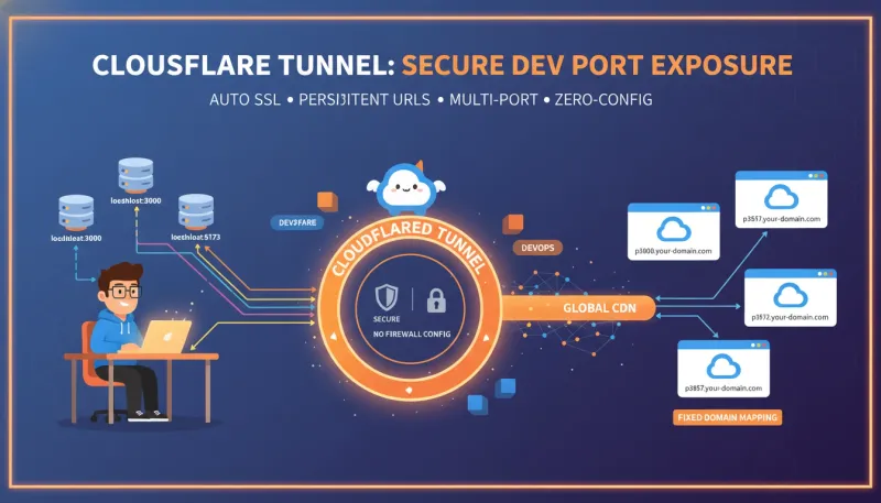 Cloudflare Tunnel 配置指南：固定域名暴露本地开发端口